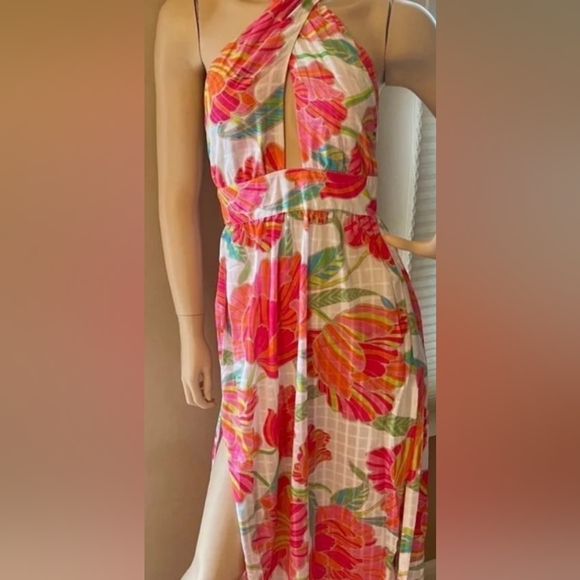 Trina Turk Other - Trina Turk Bathing Suit cover up Dress. New with Tags. Tropical halter dress